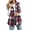 Wine, variant on Sevevn Women's Plaid Open Front Sleeveless Vest Lapel Collar Mid‑Long Waistcoat with Pockets Fall Casual Outerwear Blue M