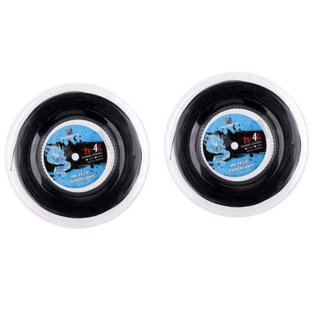Cordaje de Poliéster DYNWAVEMX Cuerda de raqueta de tenis 200 Metros 2 Carretes Color negro