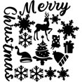 thumbnail image 1 of Adhesivos de pared navideños, decoración acrílica, decoración festiva, copos de nieve, alce, árbol de Navidad y gorro de Papá Noel, azulejos de espejo de pared, adhesivos y murales de pared., 1 of 5