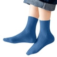 thumbnail image 5 of Unisex boys Girls Cotton Socks Solid Color Soft Stretchy Ankle Socks Kids Casual Comfy Socks for Everyday Wear Blue 1-3 Years, 5 of 6