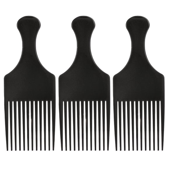 Yeacher 3Pcs Afro Comb Curly Hair Brush Comb Hairdressing Styling Tool Black for Man & Woman