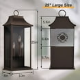thumbnail image 2 of Maxax Dusk to Dawn Outdoor Wall Lights 3-Light, Oil Rubbed Bronze Exterior Lighting Fixtures, 25" Large Outdoor Wall Sconce, Waterproof Outside Wall Lantern for Porch Patio Garage, 2 of 9