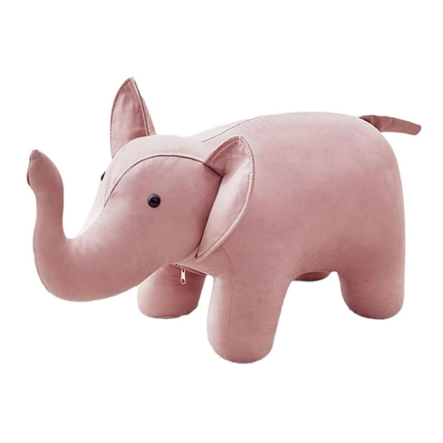 DOLITY Tabouret Ottoman Mignon Portable Repose-Pieds Animal pour Intérieur Chambres d'Amis Entrée Éléphant Rose