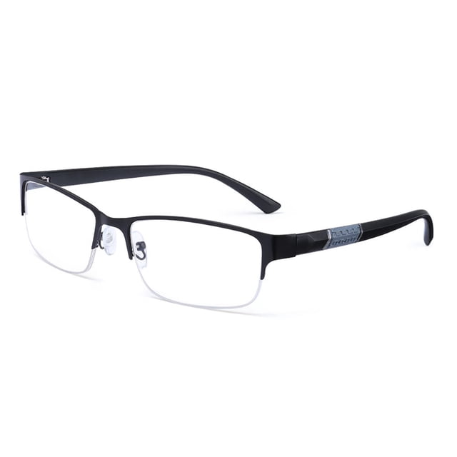 Gafas de lectura de negocios antiluz azul para hombre, lentes de Metal con media montura, protección ocular para dioptrías de oficina + 1,0 1,5 2,0 2,5 3 3,5 4,0