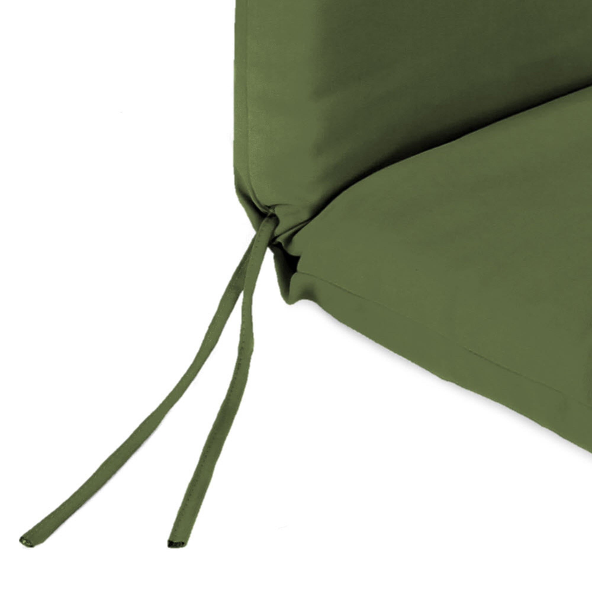 Jordan Manufacturing 44" x 22" Veranda Hunter Green Solid Rectangular Outdoor Chair Cushion with Ties and Hanger Loop