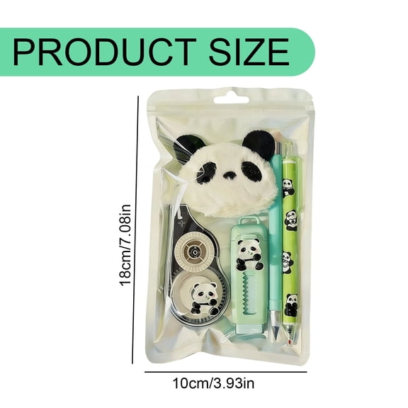 Clearance Sale! 1PC Animal Stationery Kit, Cute Pencil Set with Correction Tape & Eraser for Writing, Plastic, for Office & Home, (18x10cm, Green)