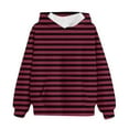 thumbnail image 5 of Ashirexll Oversize Hoodie Long Sleeve Shirts 3-14 Years Stripe Fashion Casual Fleece Lined Warm Winter Hooded Sweatshirt for Kids, 5 of 6