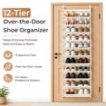 thumbnail image 5 of Ktaxon 12 Layers Over-The-Door Wall-mounted Style Home Shoe Storage Rack Organizer, White, 5 of 13