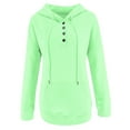 thumbnail image 4 of Ashirexll Womens Hoodie Long Sleeve Drawstring Hoodies Sweatshirt Casual Loose Lightweight Pullover Tops Mint Green XL, 4 of 5