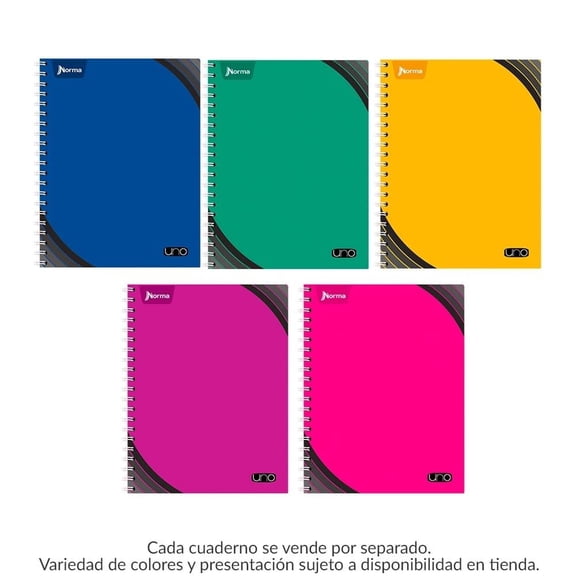 Cuaderno Americano Norma Uno rayas 200 hojas varios colores 1 pza