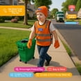 thumbnail image 2 of Set de disfraz de recolector de basura para niños de 7 Days of Play para niños de 2 a 6 años, 2 of 7