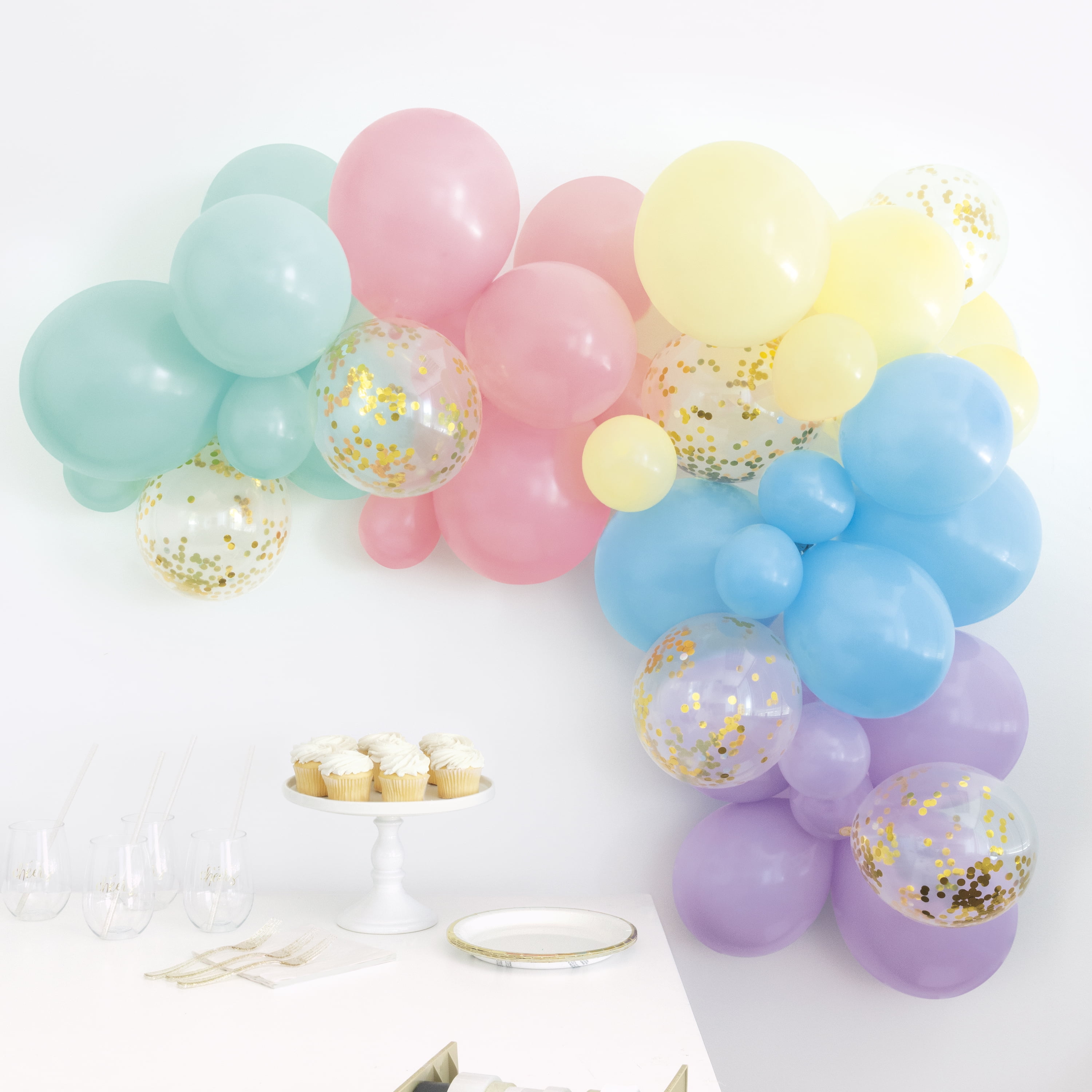 Unique Industries 10.5' Latex Pastel Balloon Arch Kit, 40 count