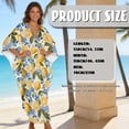 thumbnail image 2 of DISNIMO Lemon Flower Print Women Kaftan Dress Plus Size Swimsuit Cover Up V Neck Batwing Sleeve Caftans Beach Dress Summer Swimsuit Loungewear V Neck Loose Fit Bathing Suit Coverups, 2 of 7