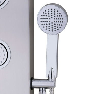 Finihen Shower Panel, Shower Panel Tower System, 47 Inch Stainless Shower Panel with Massage Jets Hand Shower, Silver