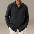 thumbnail image 2 of jjayotai Mens Button down Shirt Casual Untucked Shirts Long Sleeve Dress Shirt with Pocket, 2 of 6