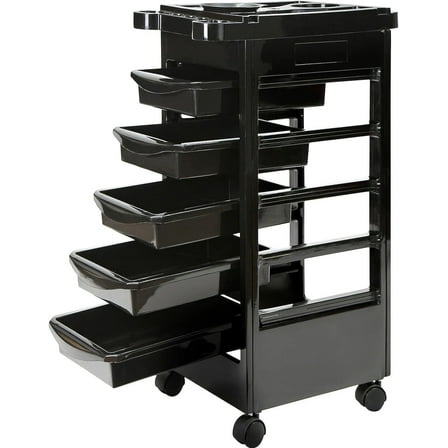 Salon Trolley Cart 6 Tier Rolling with Drawers and Hair Dryer Holder