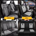 thumbnail image 2 of LAONNVIR Car 5 Seat Covers Custom Fit for Ford Ranger 2007-2024 Faux Leather Full Set Cushion Protector,Black&Grey, 2 of 7