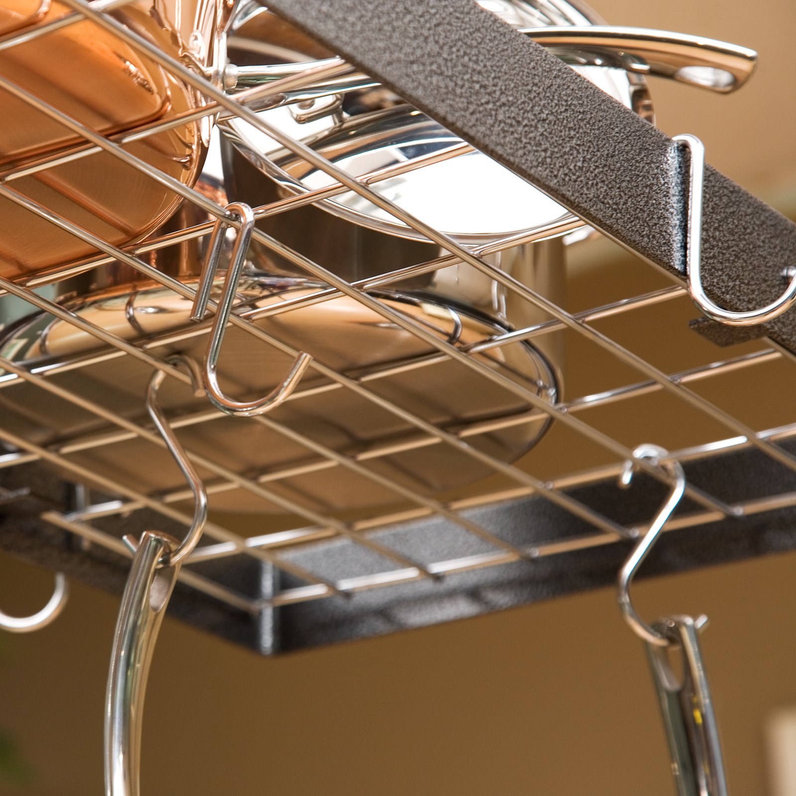 The Gourmet Rectangle Kitchen Pot Rack with Grid - image 2 of 8