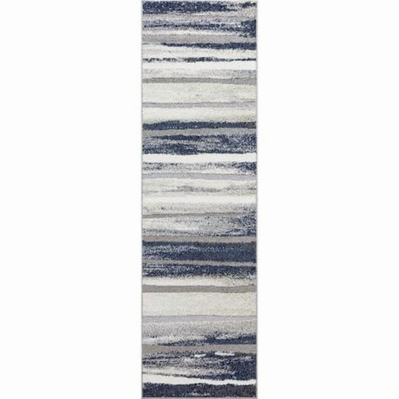 Charlotte 48462 2 ft. x 7 ft. 3 in. Retro Runner Rug, Blue