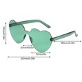thumbnail image 3 of Espejo De Mujer Gafas de sol sin montura en forma de corazón, transparentes, de colores pastel, para mujer. Accesorio de moda. 1 unidad Rkxzt, 3 of 6