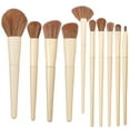 thumbnail image 3 of Nvzi Juego de brochas de maquillaje, 10 piezas, kit de brochas de maquillaje de viaje, brochas cosméticas para rostro, base, rubor, sombra de ojos (beige), 3 of 4