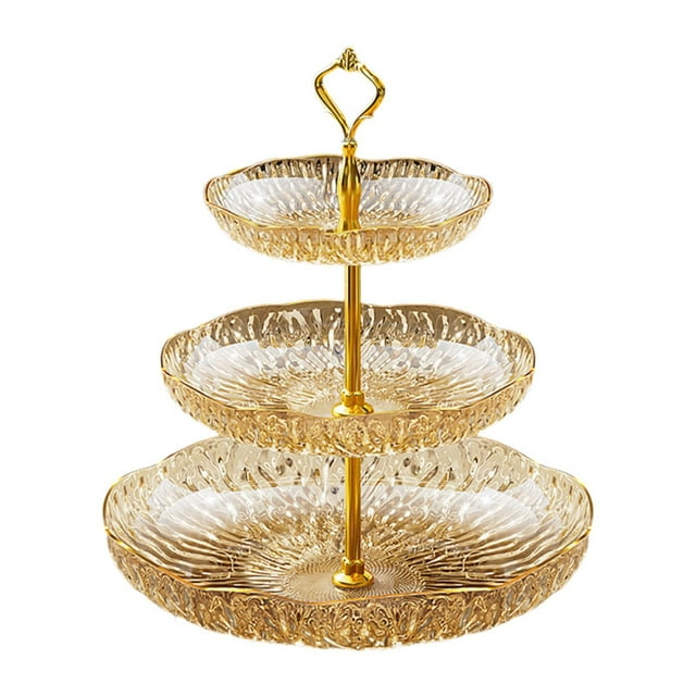 simhoa Fruit Plate Food Storage Organizer Cake Stand for Wedding Entertaining Snack 3 Tier
