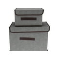 thumbnail image 2 of 2 Pcs / Ensemble Boîte de Rangement Pliable avec Couvercle pour Vêtements Livres Jouets, 2 of 8