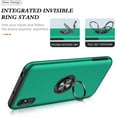 thumbnail image 2 of Case for Xiaomi Redmi 9A, Dual Layer Hard Military Phone Case with 360 Degree Ring Stand Silicone Bumper (Camera Protection) Magnetic Car Holder Protective Phone Cover Protector - Green, 2 of 15