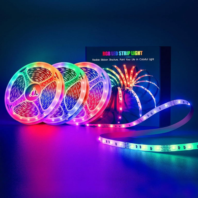 Ehomful Led Strip Lights 100ft,Ultra Long RgB 5050 Smart Led Light Strips  Kit with App control and 44 Keys Remote ,Music color changing Led Lights  for Bedroom,Room,Apartment,Kitchen,Party Decorations 
