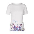 thumbnail image 4 of SMihono Hauts pour Femmes Été Chic Décontracté Mode Femme Décontracté Col Rond Blouse à Imprimé T-Shirt à Manches Courtes Hauts d'Été T-Shirt Grande Taille, 4 of 5