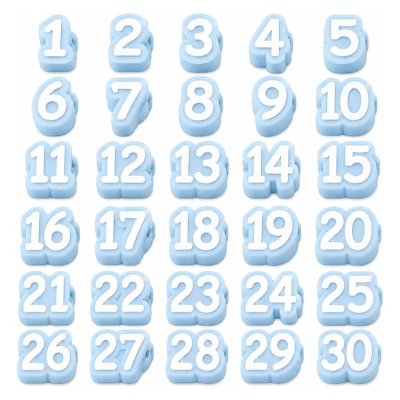 Number Pencil Toppers, Numbered Pencil Toppers 1-30 | Numbered Pencil Toppers 1-30, Reusable Classroom Pencil Labels for Student Organization and Teacher Supplies (Light Blue, Number: 1-30)