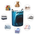 thumbnail image 3 of Lsque Open-Mouthed Shark pattern Laundry Hamper Basket, Tall Woven Rope Hamper Basket for Clothes, Lightweight Storage Basket, Collapsible Waterproof-, 3 of 8