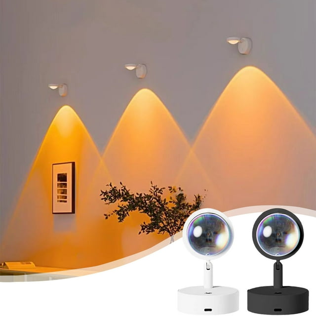 Sentmoon Wall Lights Wall Lights for Living Room Hanging Rechargeable Sunset Lamp Movable Night Light Photo Background Atmospheres Light Small Hill Wall Lamp