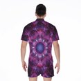 thumbnail image 2 of Purple Mandala Flower Short Sleeve Men'S Rompers, Bohemian Mandala Yoga Boho Casual Summer Jumpsuits Outfit, 2 of 4