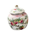 thumbnail image 2 of Porcelain Temple Jar, Ceramic Ginger Jar, Tea Canister, Food Storage Jar, Floral Arrangement Flower Vase for Desktop Home Dining Room Decoration 1200ML, 2 of 8