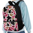thumbnail image 4 of HUIACONG Red Cow Print Kids Backpack for Daily School Use Multi Compartment Water Repellent Large Capacity for Boys Girls Students 6‑18, 4 of 6