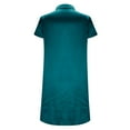 thumbnail image 3 of DailyTrove Women Down Nightgown Silk Short Sleeve Sleepshirt Notch Collar Sleepwear, 3 of 5