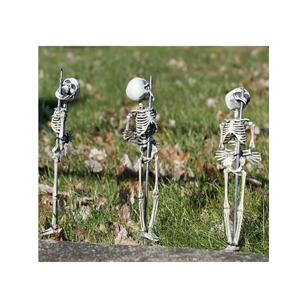 Staked Skeletons - Set Of 3 Halloween Decoration