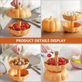 thumbnail image 5 of Estbridge 1 Pce Support à Collations Citrouille - Support de Bol de Service pour Fête d'Halloween avec 3 Compartiments Divisés Grande Base pour la Stabilité Rangement de Cure-Dents - Plateau de Fête Orange pour Bonbons Noix fr, 5 of 5