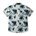 thumbnail image 3 of Baby Boys Shirts & Tops Summer Floral Lapel Short Sleeve Casual Gentle Hawaii Beach Cardigan Tshirts Streetwear,White,18-24 Months, 3 of 8