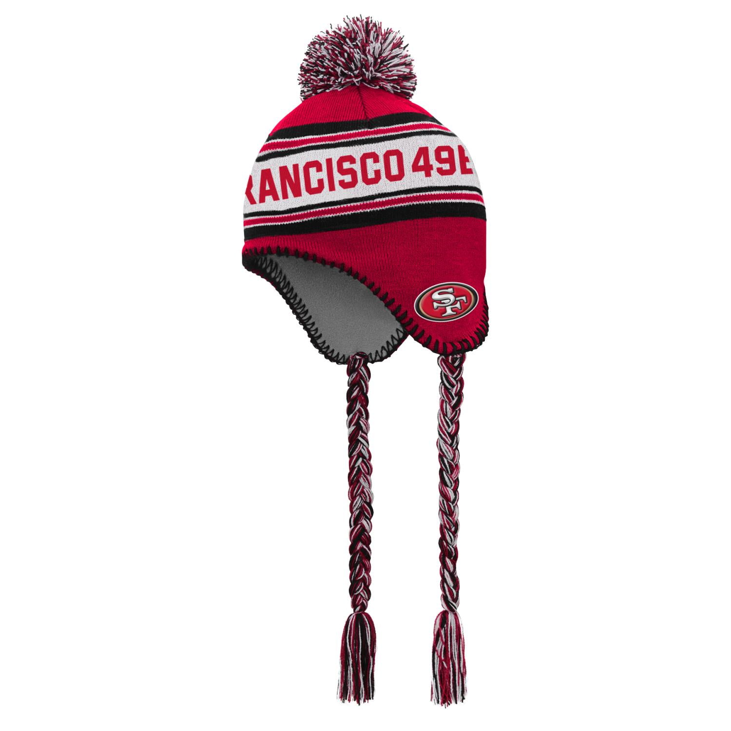 San Francisco 49ers Youth NFL "Striped Jacquard" Tassel Knit Hat w Pom by Outerstuff