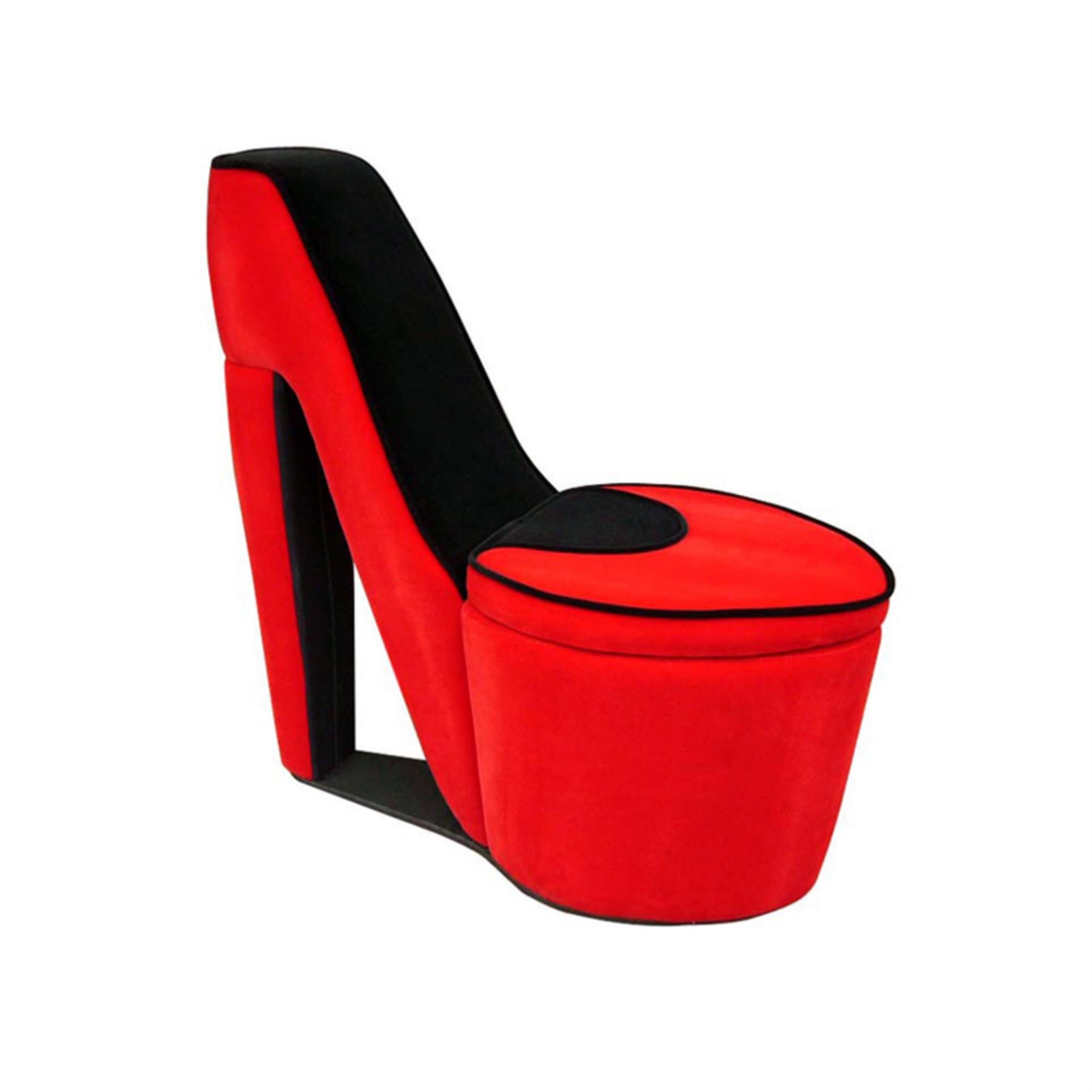 High Heel Shaped Wooden Chair With Storage