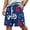 Sky Blue, variant on CIENVNSTG Men's Patriotic USA Flag Print Shorts Drawstring Elastic Waist Casual Shorts for Independence Day Party Blue L