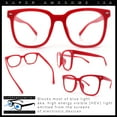 thumbnail image 2 of Nerdy Large Horn Rim Rectangular Blue Light Filtering Computer Eyeglasses Red, 2 of 6