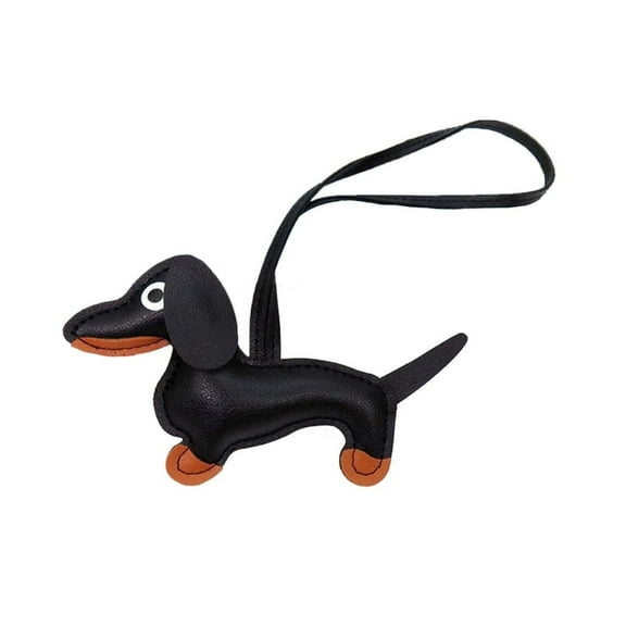 ZPAQI Lovely Dachshund Dog Keychain Pendant Cute PU Leather Animal Pendant Jewelry