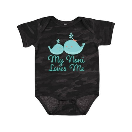 

Inktastic Noni Loves Me Grandchild Whale Gift Baby Boy or Baby Girl Bodysuit