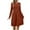 Orange, variant on Kmdttou Dresses for Women 2025 Fashion Casual Solid Color Long Sleeve Round Neck Dress with Pockets (Size:S-2XL)