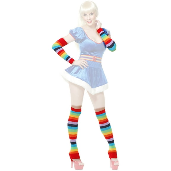Charades Costumes Womens Rainbow Striped Clown Costume Arm And Leg Warmer Set
