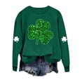 thumbnail image 2 of Craaazy St Patricks Day Sweatshirts for Women Round Neck Long Sleeve Shamrock Graphic Tops Gifts, 2 of 6