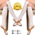 thumbnail image 2 of 4 pair copper infused compression socks white knee high unisex anti odor nursing compression socks by juniper's secret free eyeglass pouch (small/medium), 2 of 4